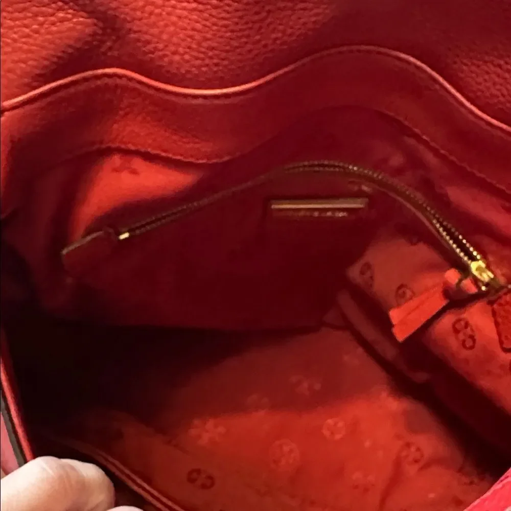 Tory Burch Red Thea Leather Backpack